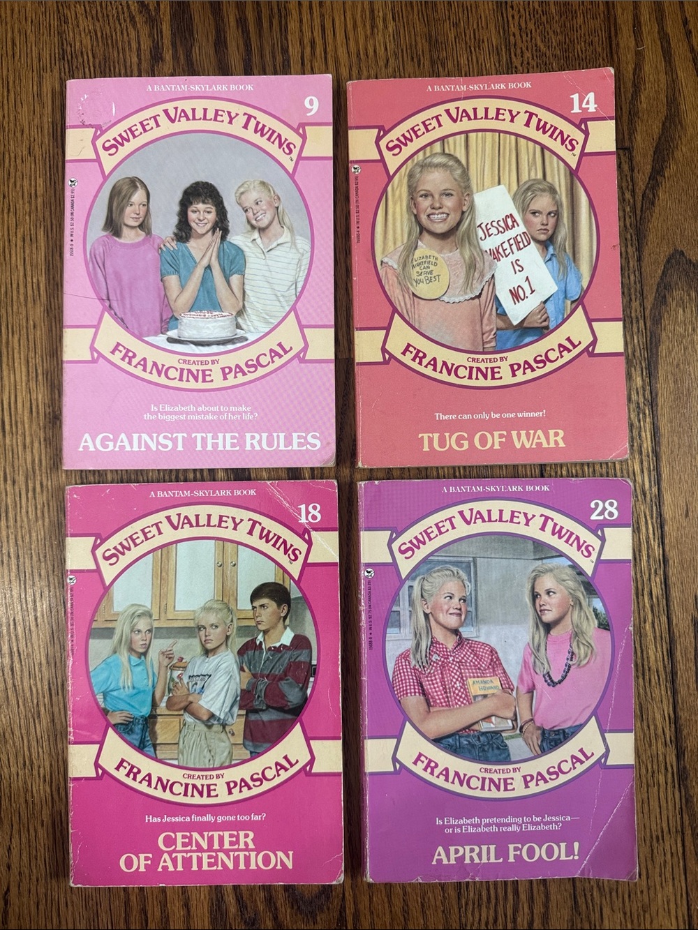 Sweet Valley Twins Vintage Paperback Book Lot—Books 9, 14, 18, & 28